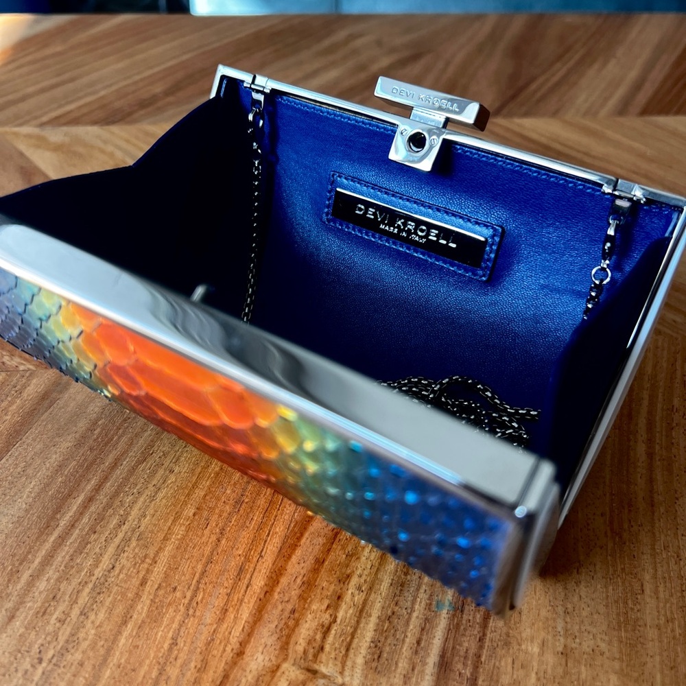 DEVI KROELL CARYLE Rainbow Butterfly Python Clutch - image 7